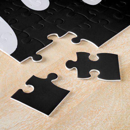 Weiße Paint-Schlag auf Schwarz Schwerwiegend Puzzle (Seite)