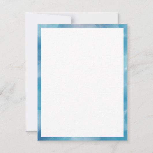 Weiße Palme auf blauem Wasser Personalisiert Mitteilungskarte (Rückseite)