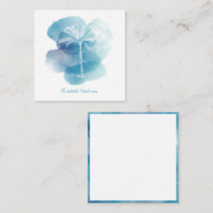 Weiße Palme auf blauem Wasser Personalisiert Mitteilungskarte