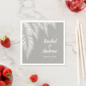Weiße Palme auf dem silbernen Party Napkins Serviette (Beispiel)