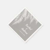 Weiße Palme auf dem silbernen Party Napkins Serviette (Ecke)