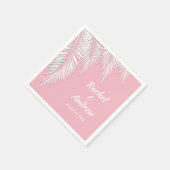 Weiße Palme auf rosa Party Napkins Serviette (Ecke)