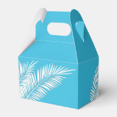 Weiße Palmen auf Blue Gable Gastgeschenk Boxen Geschenkschachtel (Rückseite)