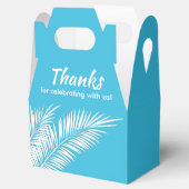 Weiße Palmen auf Blue Gable Gastgeschenk Boxen Geschenkschachtel (Geöffnet)