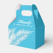 Weiße Palmen auf Blue Gable Gastgeschenk Boxen Geschenkschachtel (Vorderseite)