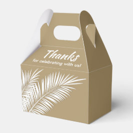 Weiße Palmen auf den Gastgeschenk-Boxen für Gold G Geschenkschachtel