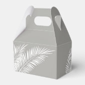 Weiße Palmen auf Silver Gable Gastgeschenk Boxen Geschenkschachtel (Rückseite)