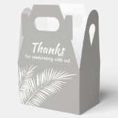 Weiße Palmen auf Silver Gable Gastgeschenk Boxen Geschenkschachtel (Geöffnet)