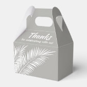 Weiße Palmen auf Silver Gable Gastgeschenk Boxen Geschenkschachtel (Vorderseite)