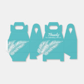 Weiße Palmen auf türkisfarbenen Gastgeschenken Geschenkschachtel (Ungefaltet)