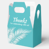 Weiße Palmen auf türkisfarbenen Gastgeschenken Geschenkschachtel (Geöffnet)