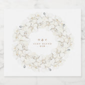 Weiße Pampasgras tropische Blumenzwiebeln Alkoholflaschenetikett (Einzelnes Label)