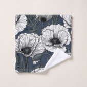 Weiße Pappchen auf der Marine Badhandtuch Set (Waschlappen)