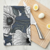 Weiße Pappchen auf der Marine Geschirrtuch (Viertel Falte)