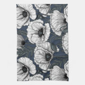 Weiße Pappchen auf der Marine Geschirrtuch (Vertikal)