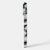 Weiße Pappchen auf der Marine iPhone Hülle (Linke Seite)