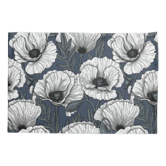 Weiße Pappchen auf der Marine Kissenbezug (Rückseite-Links)