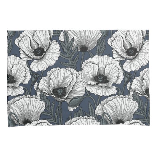 Weiße Pappchen auf der Marine Kissenbezug (Vorderseite-Rechts)