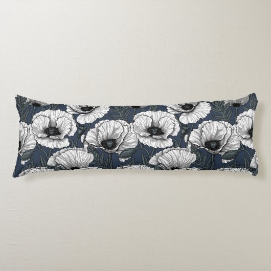 Weiße Pappchen auf der Marine Seitenschläferkissen (Vorderseite)