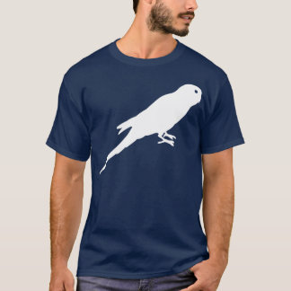Weiße Parakeet-Vogel-Silhouette T-Shirt