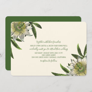 Weiße Passion-Blume Hochzeit Einladung