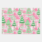 Weiße Pastel Pink Gingerbread Village, Geschenkpapier Set (Vorderseite 3)