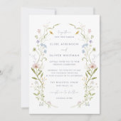 Weiße Pastell-Wildblume Einladung (Vorderseite)