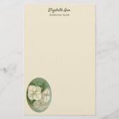 Weiße Pastelle Hydrangea Blütencreme Briefpapier (Vorderseite)