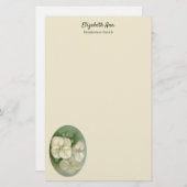 Weiße Pastelle Hydrangea Blütencreme Briefpapier (Vorne/Hinten)