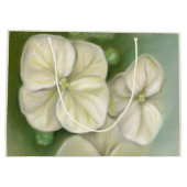 Weiße Pastelle Hydrangea Blütencreme Große Geschenktüte (Rückseite)