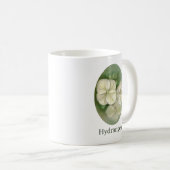 Weiße Pastelle Hydrangea Blütencreme Kaffeetasse (VorderseiteRechts)