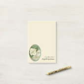 Weiße Pastelle Hydrangea Blütencreme Post-it Klebezettel (Auf Schreibtisch)