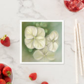Weiße Pastelle Hydrangea Blütencreme Serviette (Beispiel)