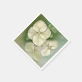 Weiße Pastelle Hydrangea Blütencreme Serviette (Ecke)
