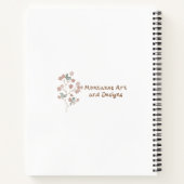 Weiße Pastelle Rosa und grüner Blütenvogel Notizblock (Rückseite)