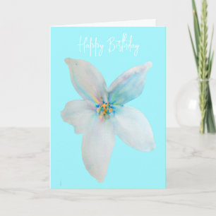 Weiße pastellfarbene Blume Aquarell Karte