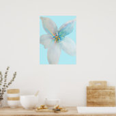 Weiße pastellfarbene Blume Aquarell Poster (Küche)