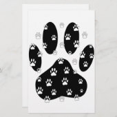 Weiße Pasten auf schwarzem Pfosten Briefpapier (Vorne/Hinten)