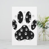 Weiße Pasten auf schwarzem Pfosten Briefpapier (Stehend Vorderseite)