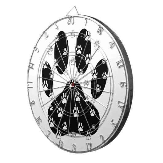 Weiße Pasten auf schwarzem Pfosten Dartscheibe (Vorderseite rechts)