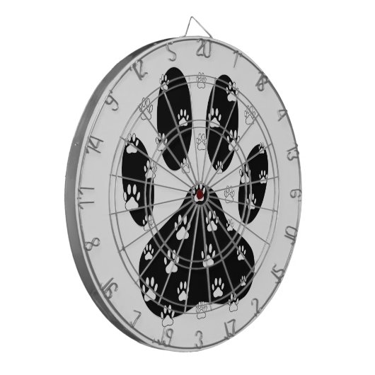 Weiße Pasten auf schwarzem Pfosten Dartscheibe (Vorderseite Links)