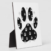 Weiße Pasten auf schwarzem Pfosten Fotoplatte (Seite)