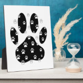 Weiße Pasten auf schwarzem Pfosten Fotoplatte (Seite)