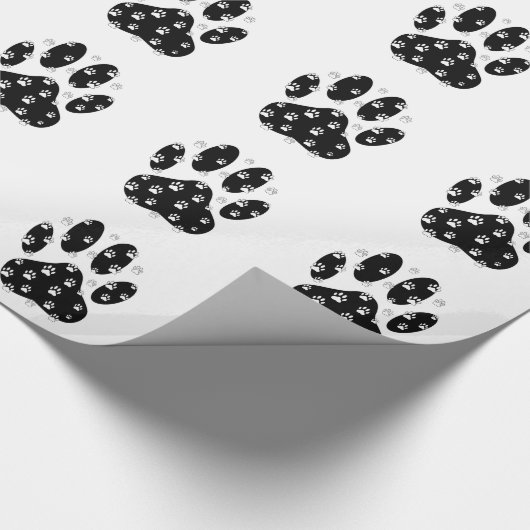 Weiße Pasten auf schwarzem Pfosten Geschenkpapier (Ecke)