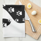 Weiße Pasten auf schwarzem Pfosten Geschirrtuch (Viertel Falte)