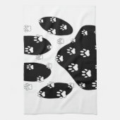 Weiße Pasten auf schwarzem Pfosten Geschirrtuch (Vertikal)