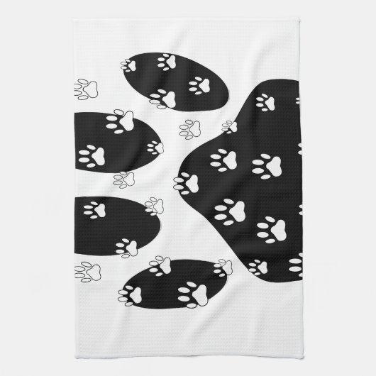 Weiße Pasten auf schwarzem Pfosten Geschirrtuch (Vertikal)