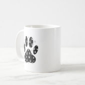 Weiße Pasten auf schwarzem Pfosten Kaffeetasse (Vorderseite Links)