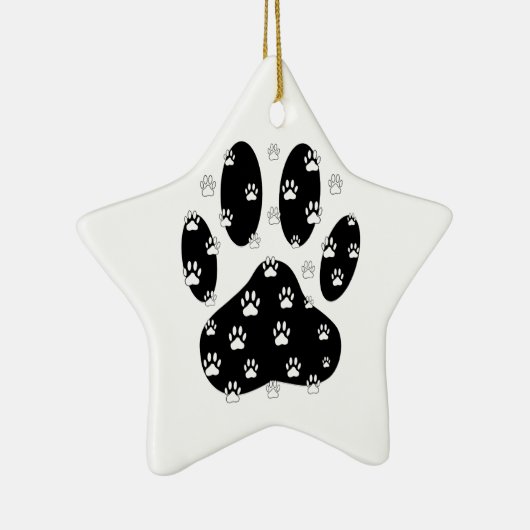 Weiße Pasten auf schwarzem Pfosten Keramik Ornament (Rechts)