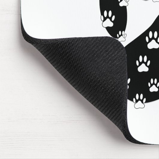 Weiße Pasten auf schwarzem Pfosten Mousepad (Ecke)